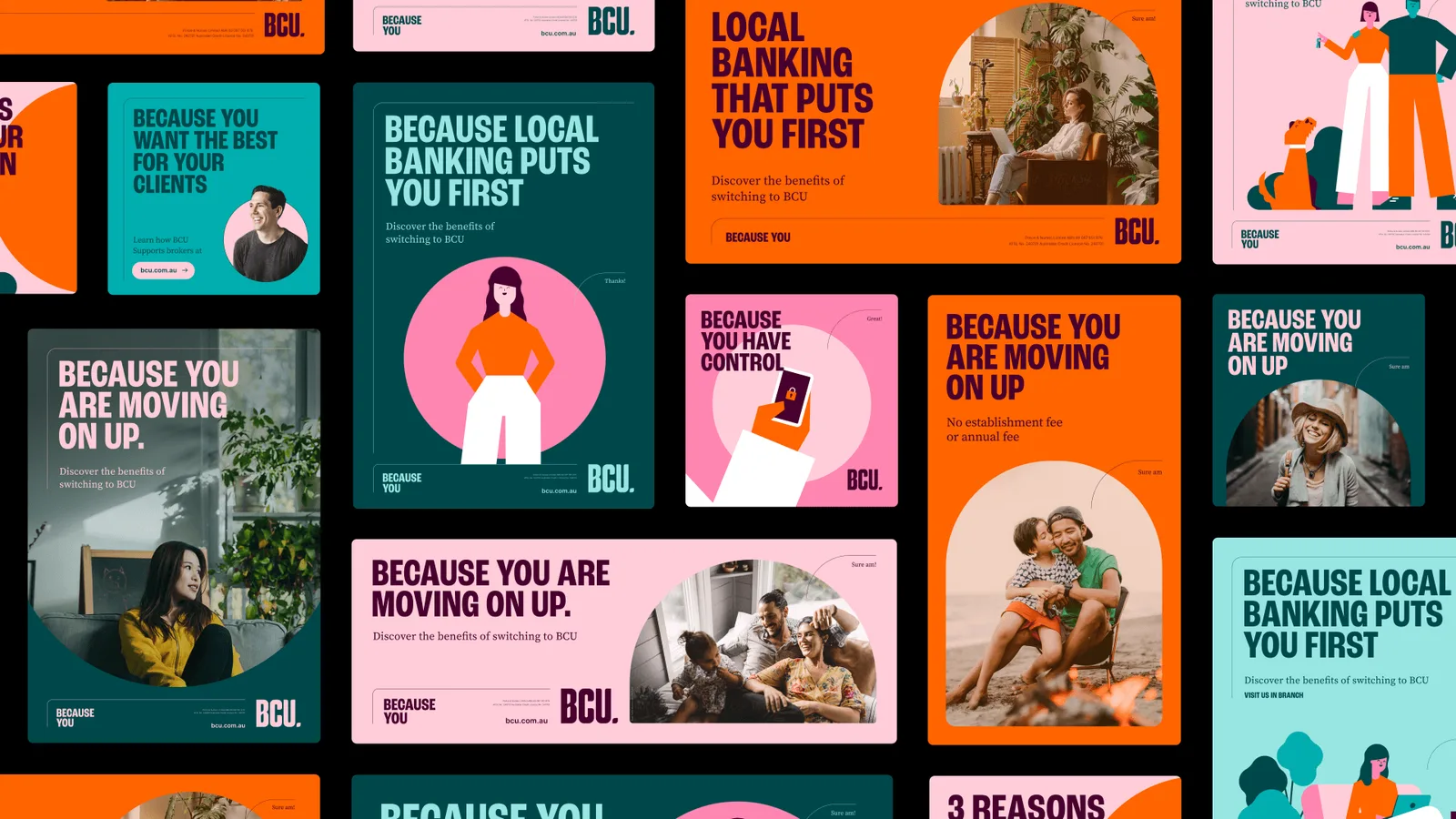 BCU Bank brand identity design by Bigfish.design