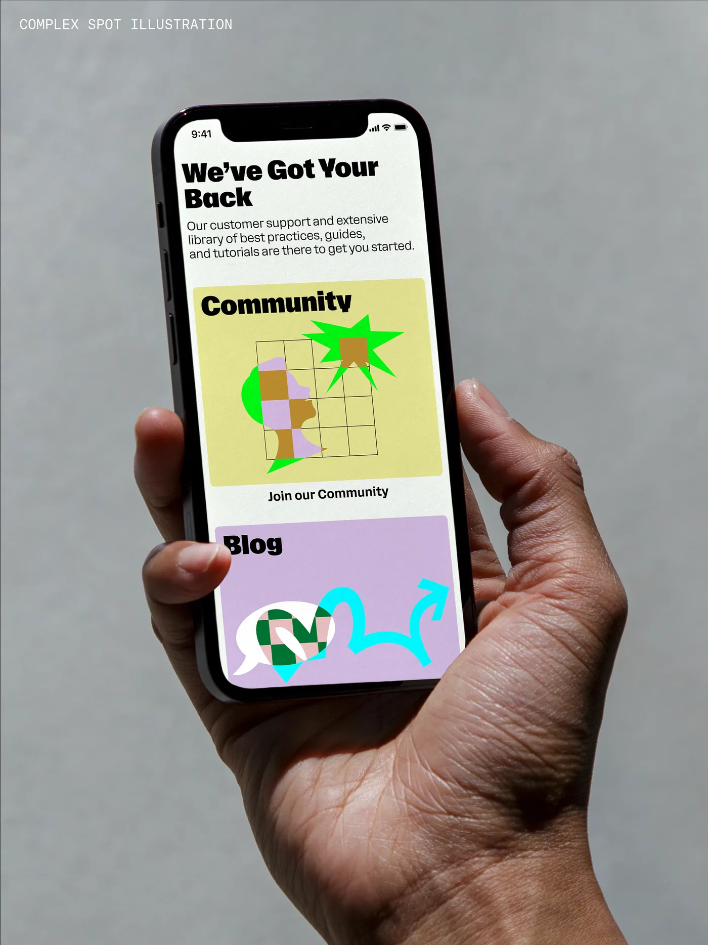 Community page on a phone in hand