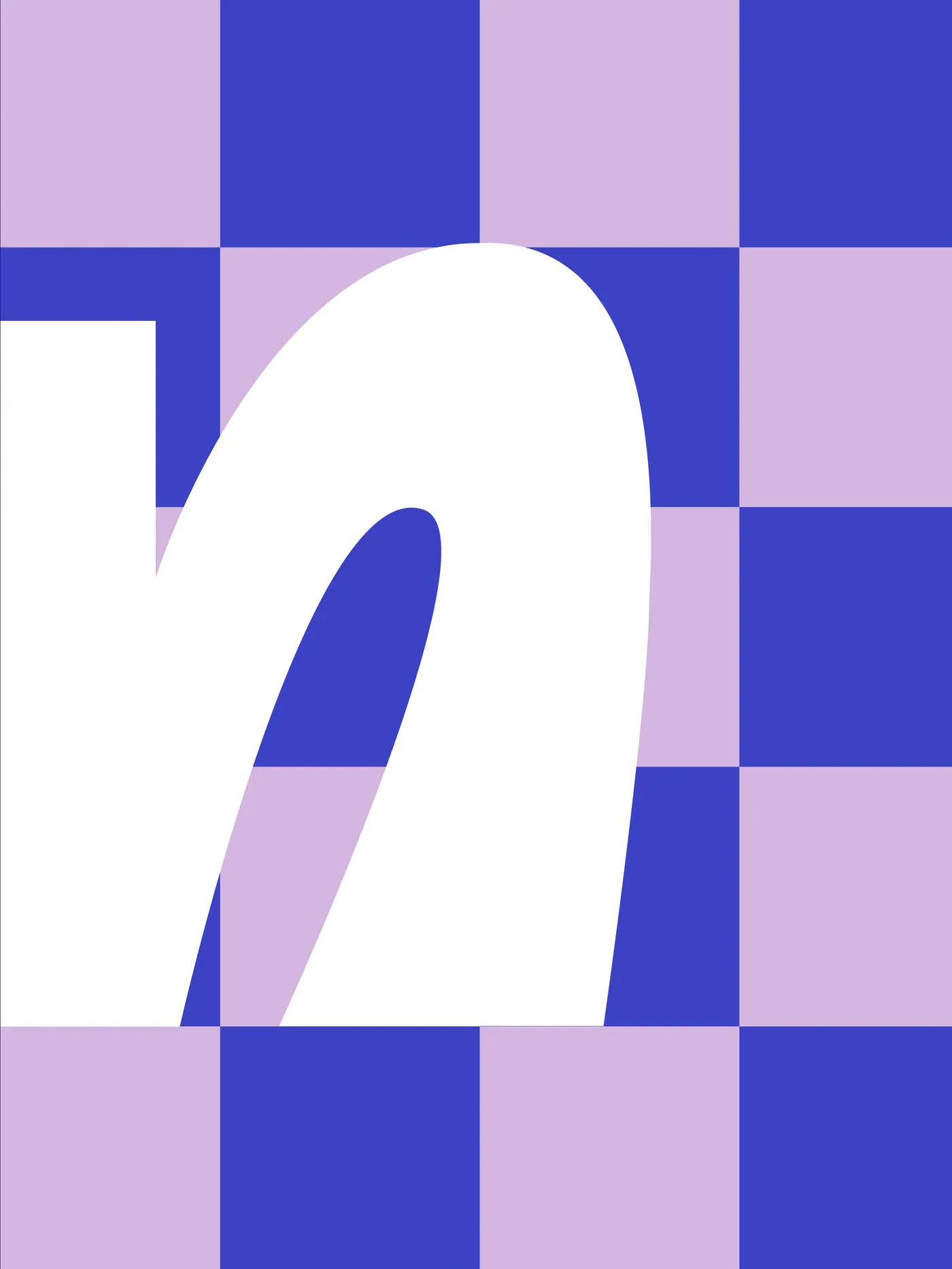 Cropped M monogram on a checkerboard