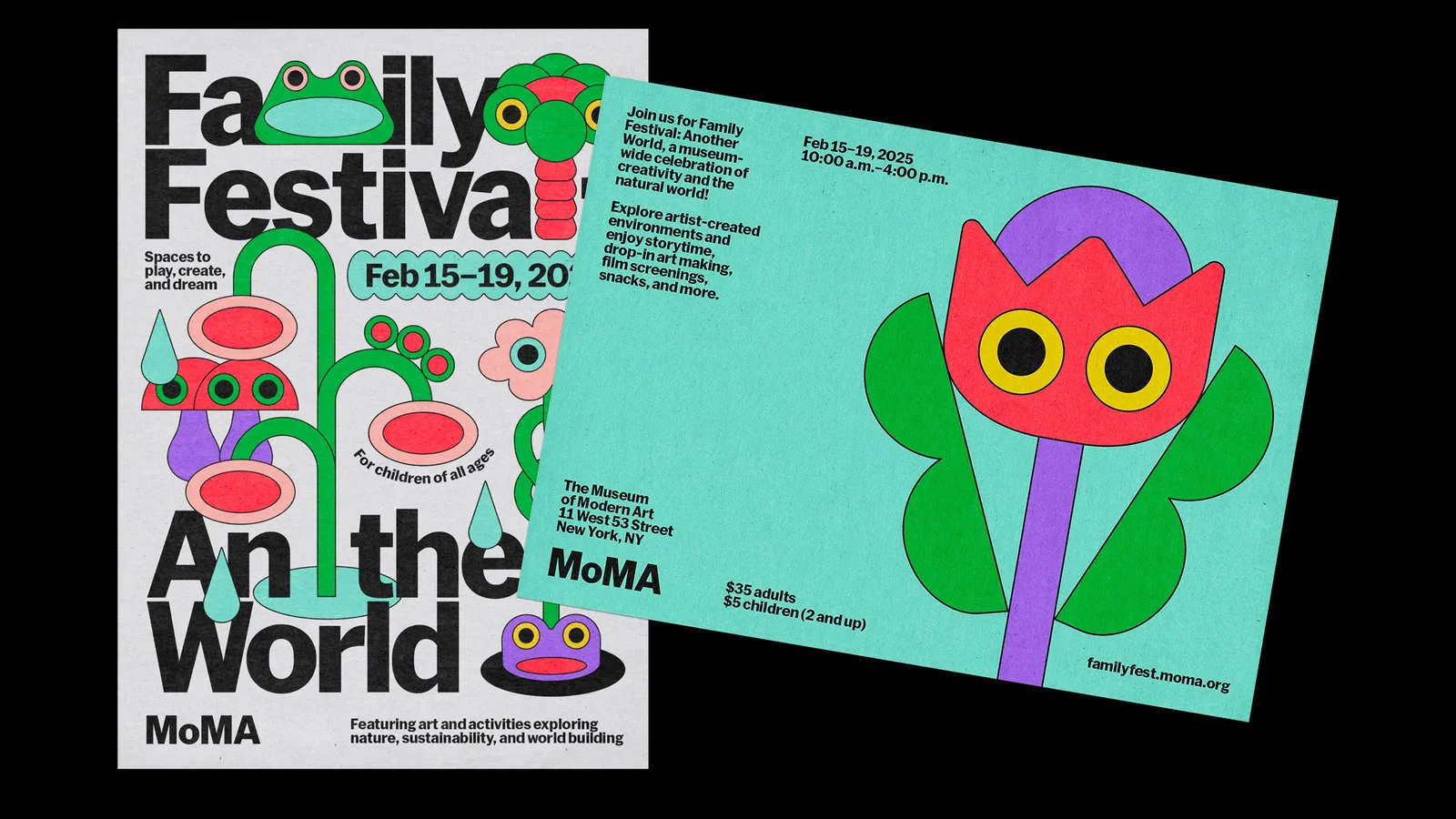 MoMA Family Festival poster and postcard by Little Troop