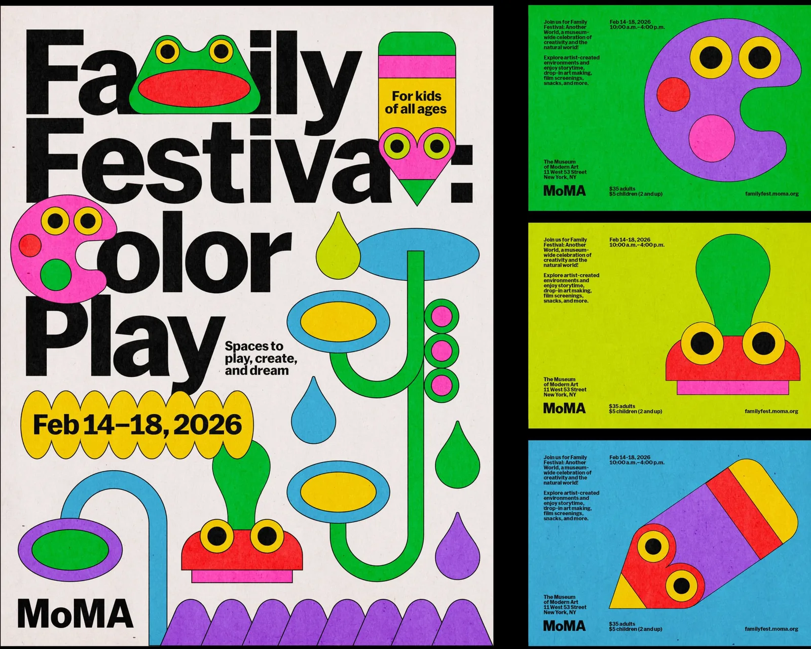 MoMA Family Festival identity by Little Troop