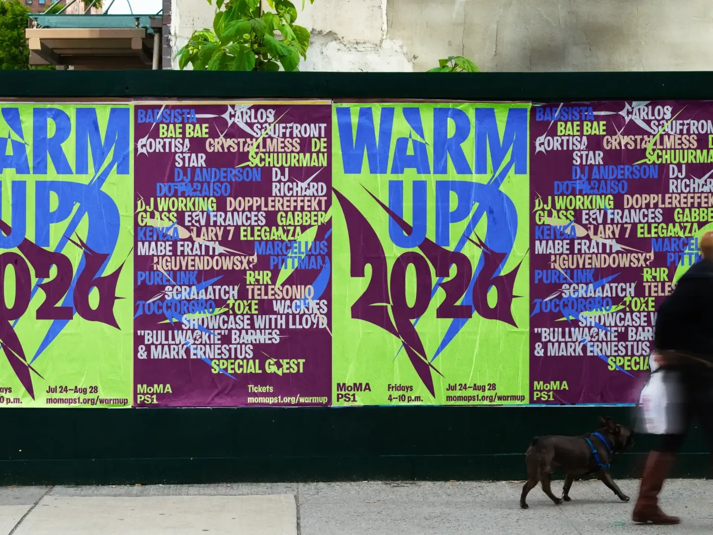 MoMA PS1 Warm Up 2026 music series campaign identity by SMLXL