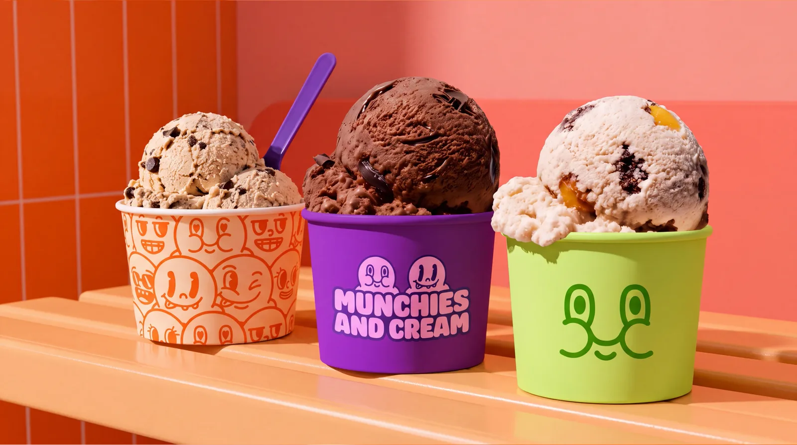 Munchies and Cream ice cream brand identity by Two26
