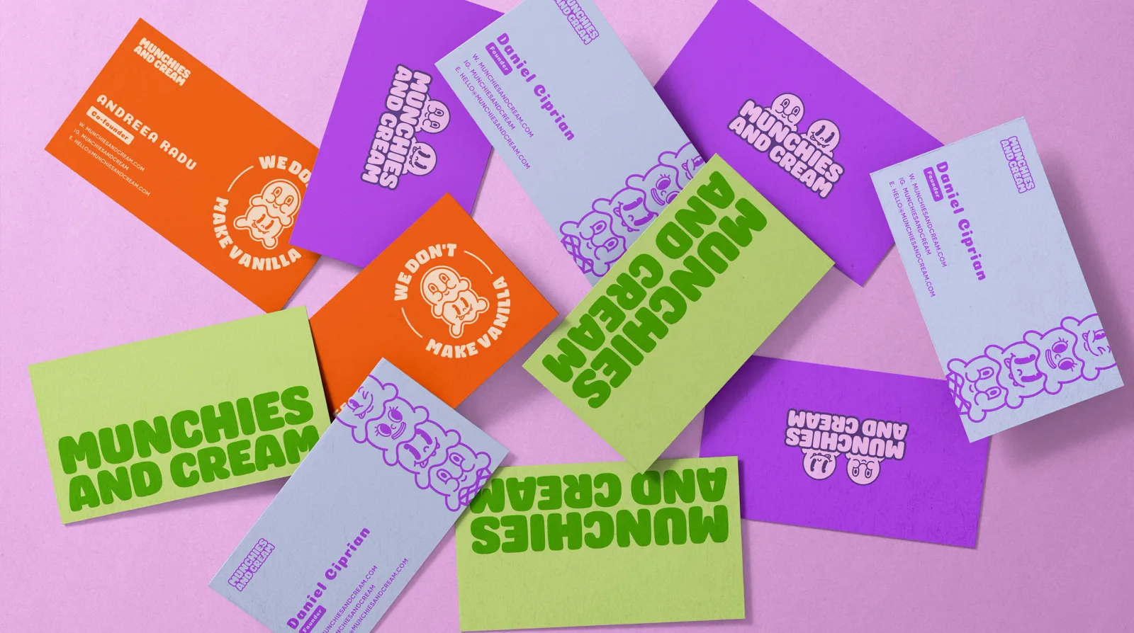 Munchies and Cream ice cream brand identity by Two26