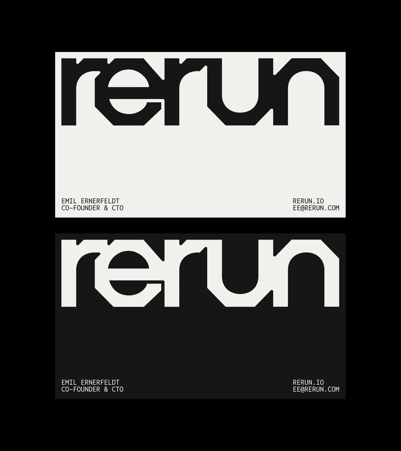 Rerun brand identity by Studio Gruhl